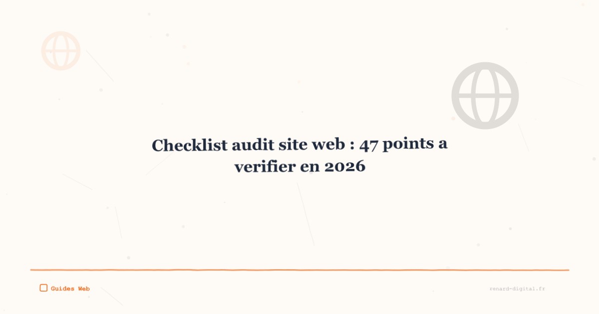 article checklist audit site web seo